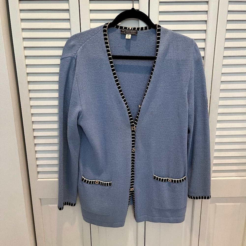 St. John Sport Collection Periwinkle Cardigan Jacket